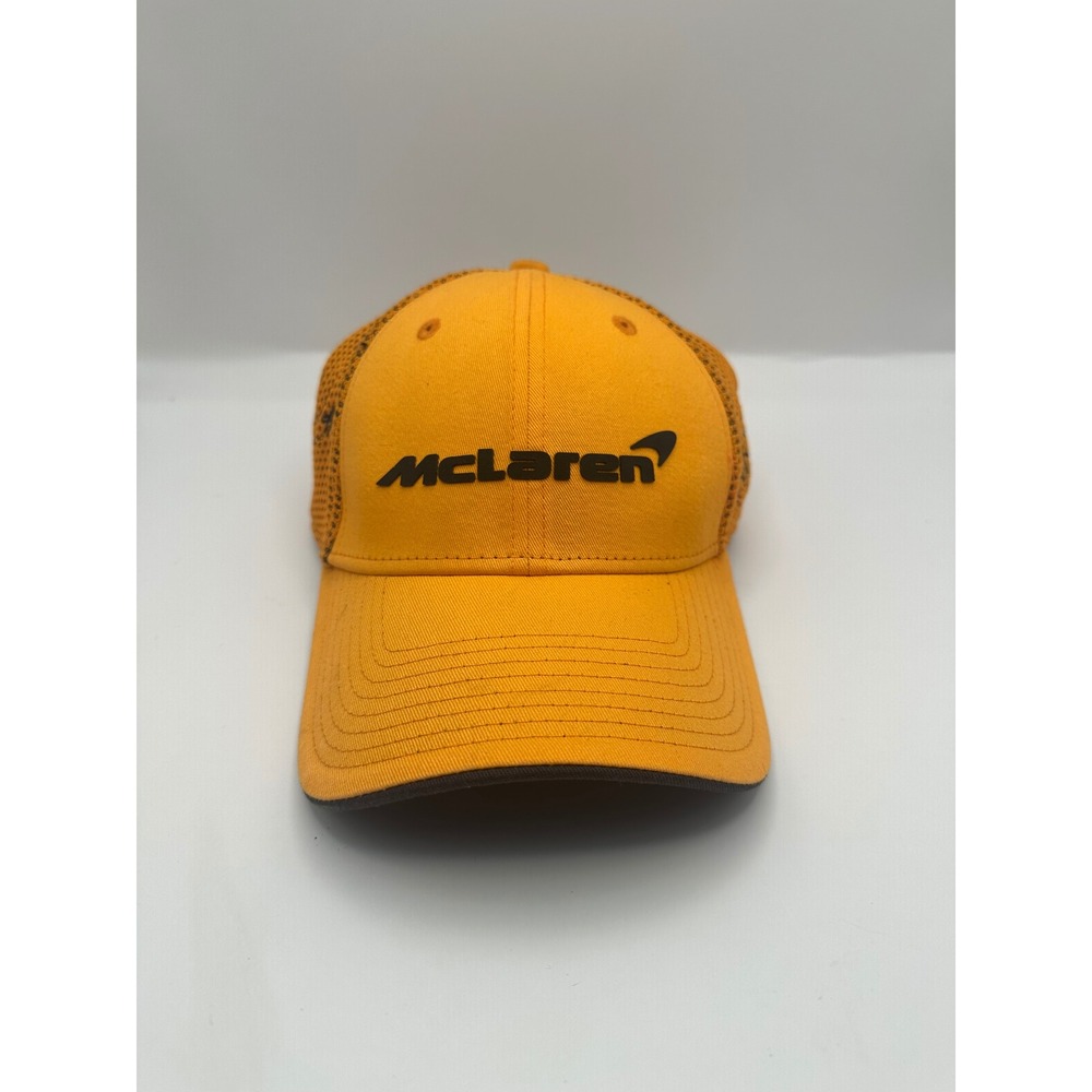 New Era McLaren F1 Lando Norris 9FORTY Trucker Hat Papaya Orange Adjustable Cap